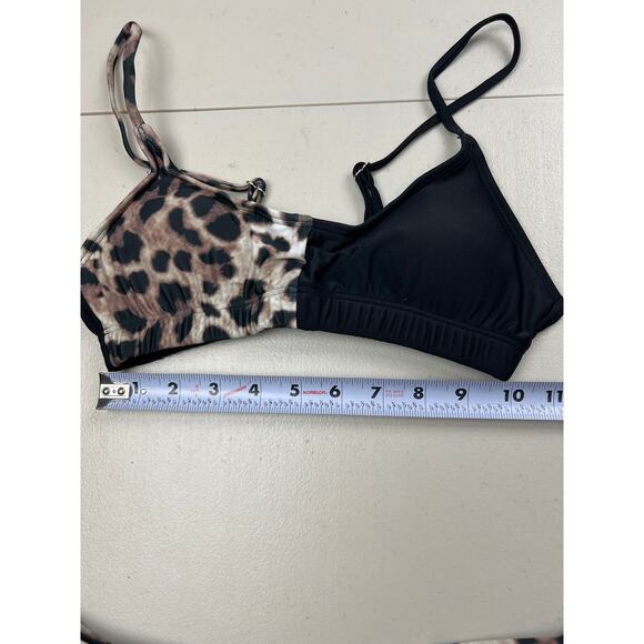 Women's Small Cheetah Print Sexy 2Piece Sexy Swimwear High Cut Bikini Set Padded - Picture 6 of 10